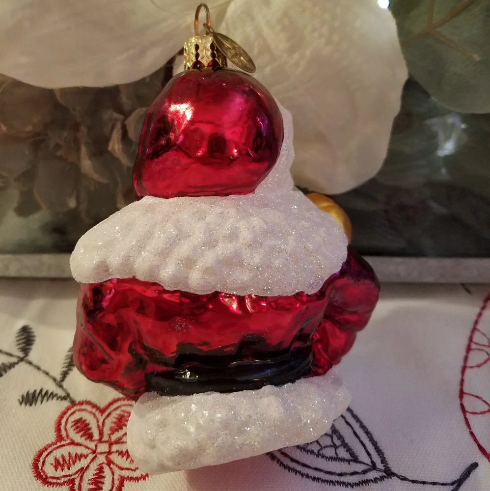 Christopher Radko Santa Claus with Christmas Baby Ornament